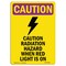Signmission OSHA CAUTION RADIATION Sign, Radiation Hazard When W/ Symbol, 7in X 5in Decal, 7" H, 5" W, Portrait OS-CR-D-57-V-10262 - alternate 1